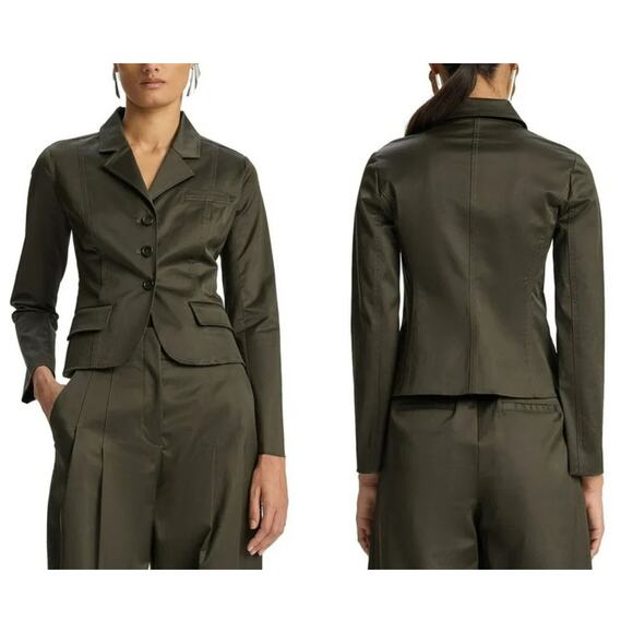 A.L.C. Fallon Green Crop Blazer Jacket Sz 0 - Picture 2 of 9